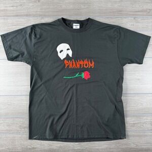 Jerzees Mens Phantom of the Opera Graphic T-Shirt Black XL Heavyweight Blend